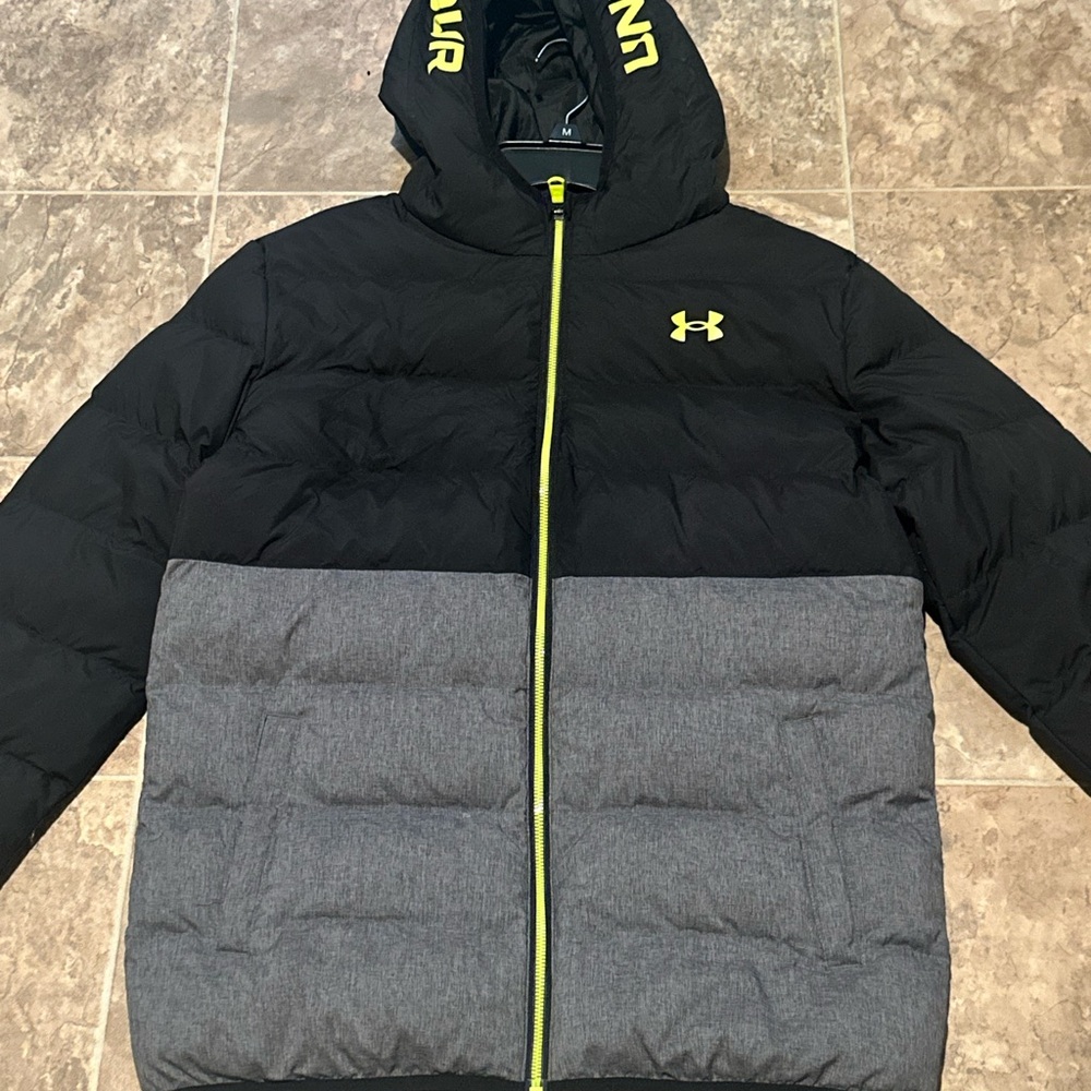Under Armour Black and Gray Hooded Jacket